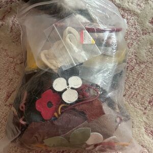 Assorted Craft Supplies Bag Leather